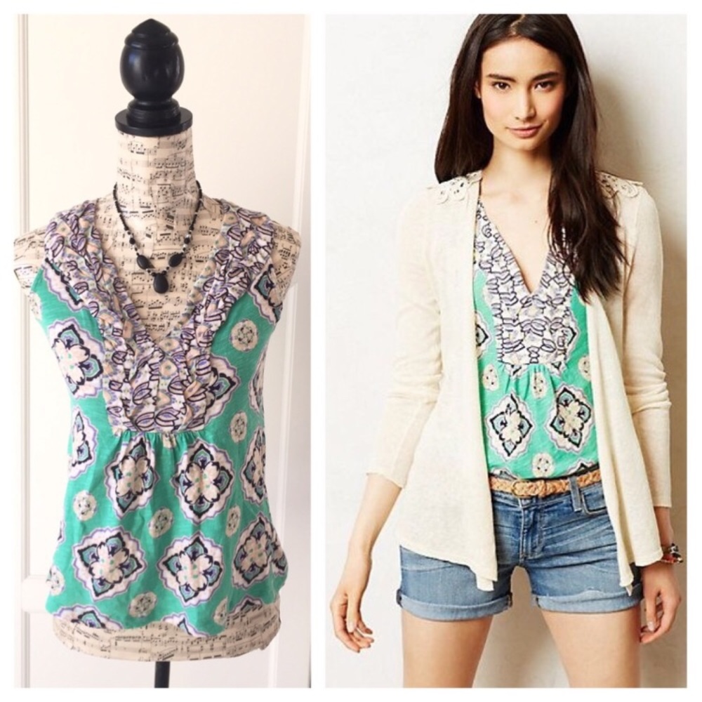 Anthropologie Akemi + Kin Hauraki Green Tank Top - Picture 1 of 8